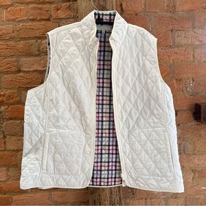 Talbots White/plaid reversible Vest